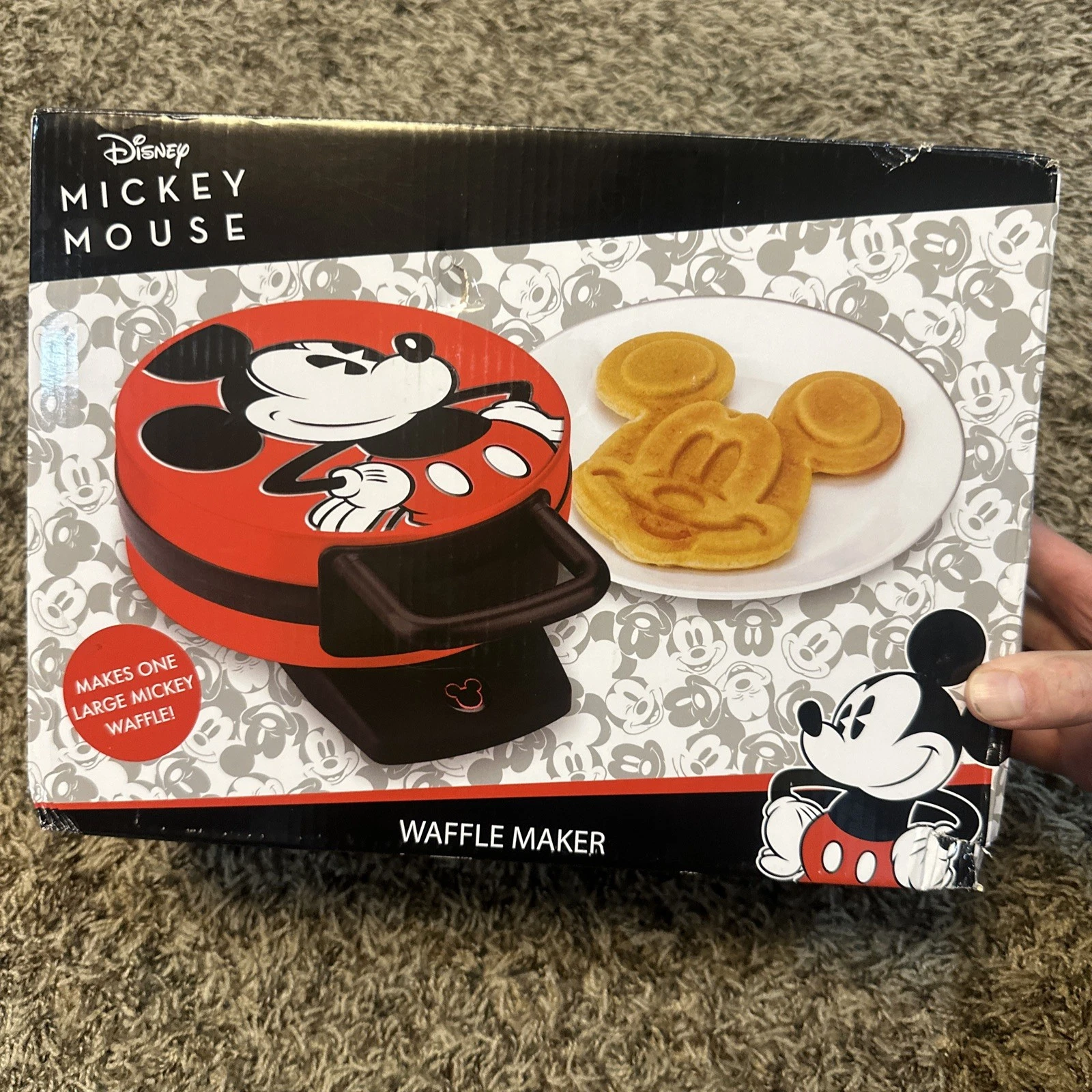 Disney Mickey Mouse 7.5 Inch Waffle Maker Model #DCM-12 New