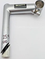 SCOTT QUILL STEM JAPAN 22.2 CLAMP 25.4MM 100MM REACH SILVER CHROMOLY HL CRMO