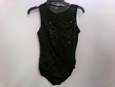Dance Pre-Owned Costume Leotard Medium Adult Black Weissman Jazz Acro Sequin