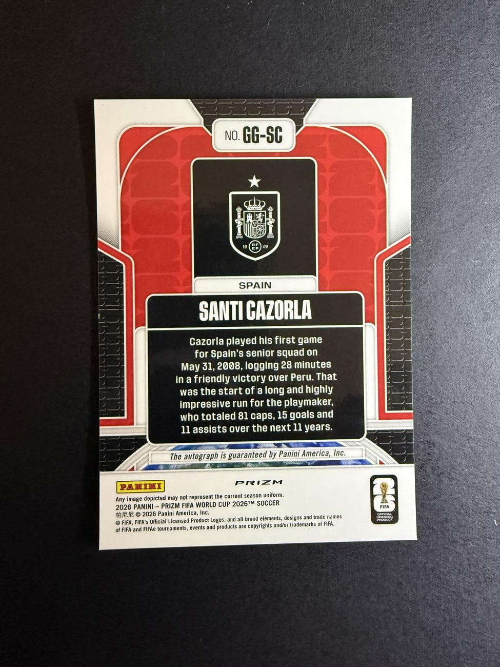 2026 Prizm World Cup SPAIN 2 Card AUTO Lot SANTI CAZORLA HIERRO view 5