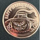 Vintage GEM Uncirculated .999 FINE Copper PUMPKIN Happy Halloween Round!