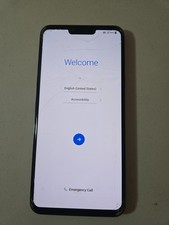 LG G8 ThinQ 128GB Platinum Gray Sprint Broken cracked burn in screen phone Read