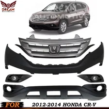 Front Bumper Cover Fascia & Grille Assembly Kit For 2012-2014 Honda CR-V