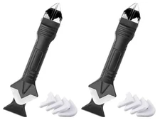 2 Pack 3-IN-1 Caulk Tool for Removal and Application, for Bathroom, Kitchen, ...