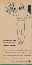 Magazine Ad - 1944 - AT&T / Bell System - World War 2 - soldier on phone