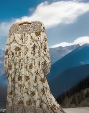 R Vivimos Dress XL Paisley Floral Boho Hippie Tassel Tie Flowy Rayon Midi 16/18