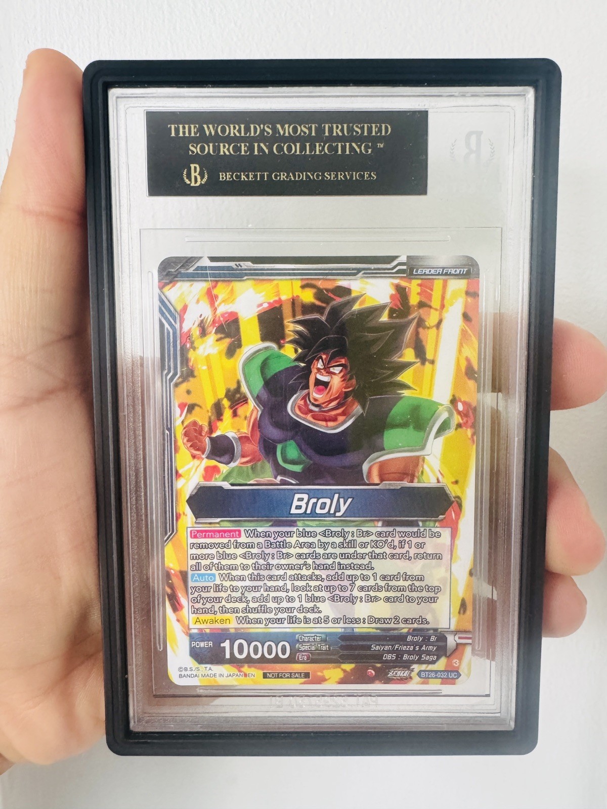 BLACK LABEL Dragonball Super 2024 Finals Top16 SS Broly Alt Art BGS 10! view 2