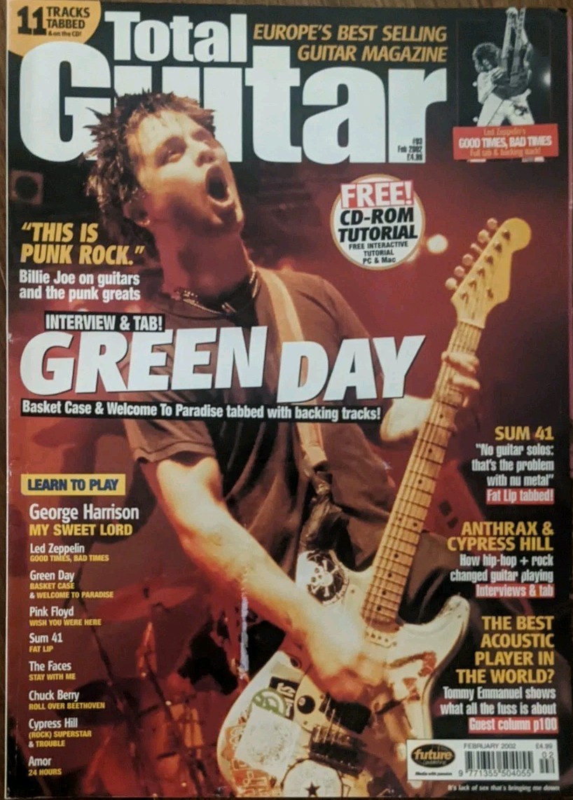 Total Guitar Magazine. Green Day, Sum 41. No CD.