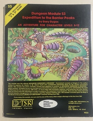 Expedition To The Barrier Peaks for Advanced Dungeons & Dragons (AD&D 1e), 1980