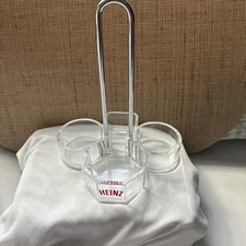Vintage Heinz Ketchup Restaurant Condiment Holder Clear Acrylic Metal