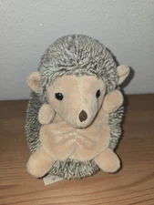 Dilly Dudu Brown Tan Hedgehog Plush 8" Stuffed Animal Roly Poly Beanbag