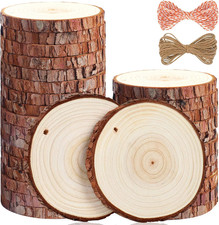 20PCS Unfinished Natural Wood Slices 2.7-3.1 Inches with Holes for DIY Crafts
