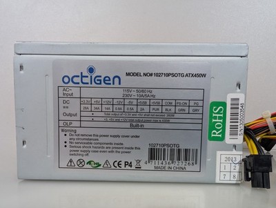 OCTIGEN 450W Micro ATX PC PSU Schaltnetzteil Model: 102710PSOTG ATX450W