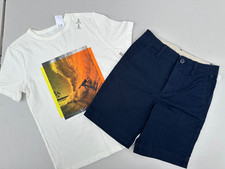 NEW lot 2 Gap Kids Shorts Blue Surfing Surf T-shirt Size M 8 Boys White