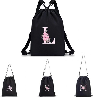 A-Z BAG Personalisierbarer Rucksack mit Blumen-Initial, 4-in-1 Sporttasche (Ruck