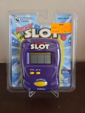 Vtg New Radica Model 9808 Pocket Slot Casino Handheld Game Purple Toys R Us 1997
