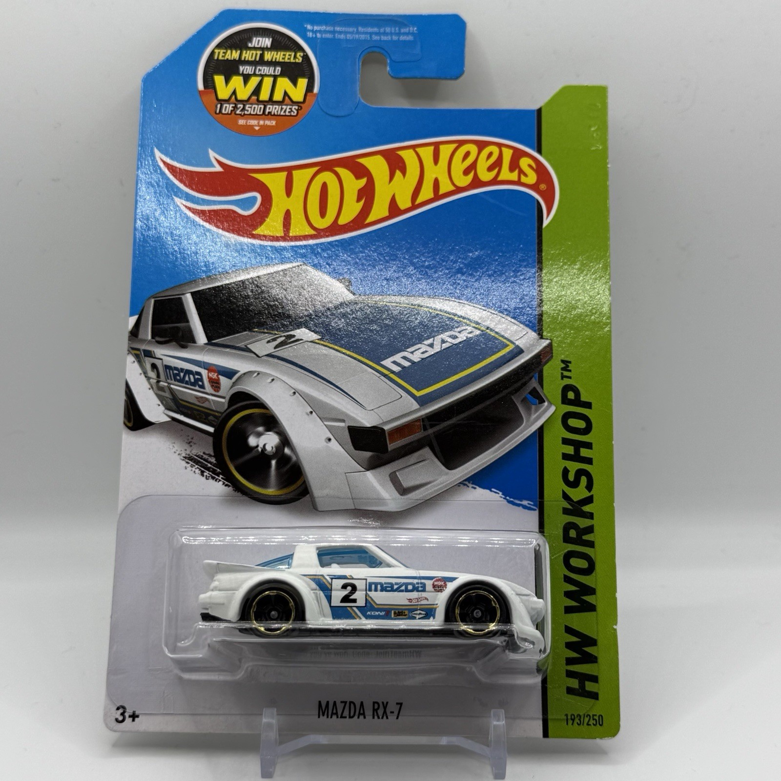 HOT WHEELS 🛞🔥💨 2015 MAZDA RX-7  HW WORKSHOP #193 /250 WHITE