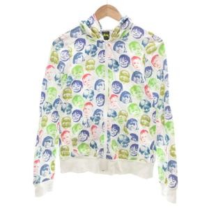 Stussy Hoodie Zip-Up Men’s White Multicolor All Face Pattern thumbnail 6