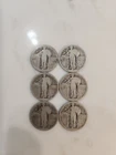 Standing Liberty Silver Quarter 25C Lot of 6, Circulated Business Strike