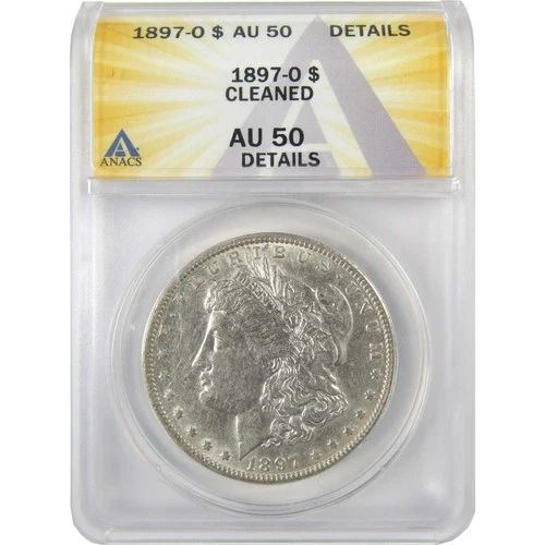 1897 O Morgan Dollar AU 50 Details ANACS Silver $1 Coin SKU:I19221