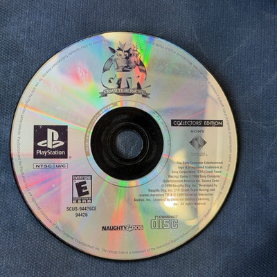 CTR Crash Team Racing PS1 PlayStation Collectors Edition Disc Only Silver