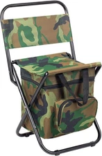Foldable Camping Chair with Cooler Bag, Hunting Fishing Chair Backpack with B...