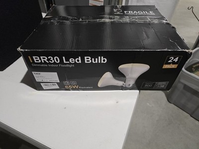 24 Pack BR30 LED Bulbs 65W Equivalent, Dimmable Indoor Flood Lights 3000k 