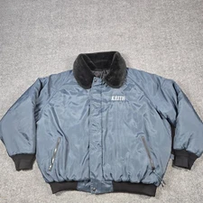 Walls Blizzard-Pruf Jacket Mens XL Blue Insulated Bomber Faux Fur Collar Zip