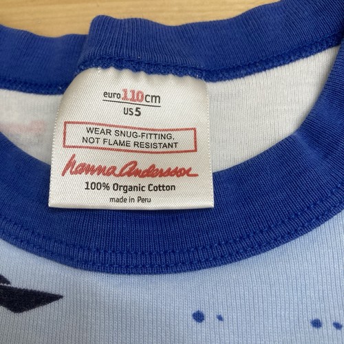 Hanna Andersson Summer Pajamas Blue Boats Size 5 - Picture 6 of 9