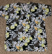 S.C.R.U.B.S. Womens 3 Pocket Medical Scrub Top Floral Small