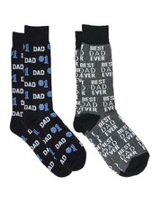 Men's 1 Dad  Best Dad Ever Novelty Funny Socks Father's Day 2-PACK