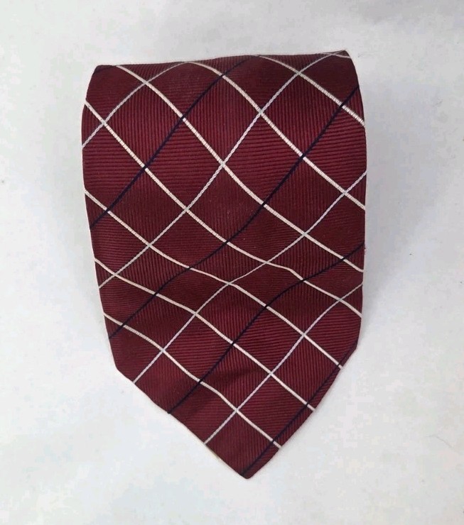 Brooks Brothers Silk Tie Red Plaid Pattern Men's Woven