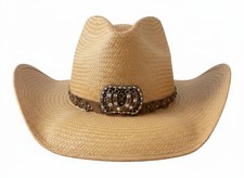 Cowgirl Fantasy Straw Cowboy Hat M - "Pecan"