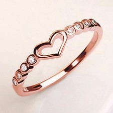 925 Sterling Silver Mini Heart Adjustable Ring Womens Girls Jewellery Gift