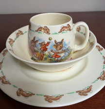 Royal Doulton "BUNNYKINS" 3 Piece Children's Set, English Fine Bone China EUC