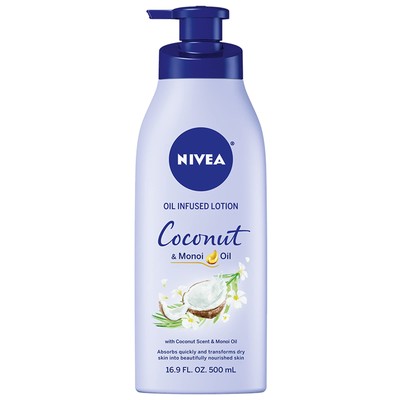 NIVEA Oil Infused Coconut Monoi Oil Body Lotion 16.9 Fl Oz Deep Moisture 24hr