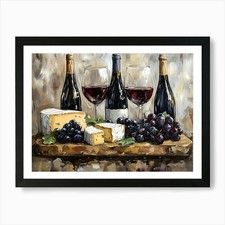 Wine And Cheese Pairing 17 Art Prin Framed Wall Art Poster Canvas Print Picture
