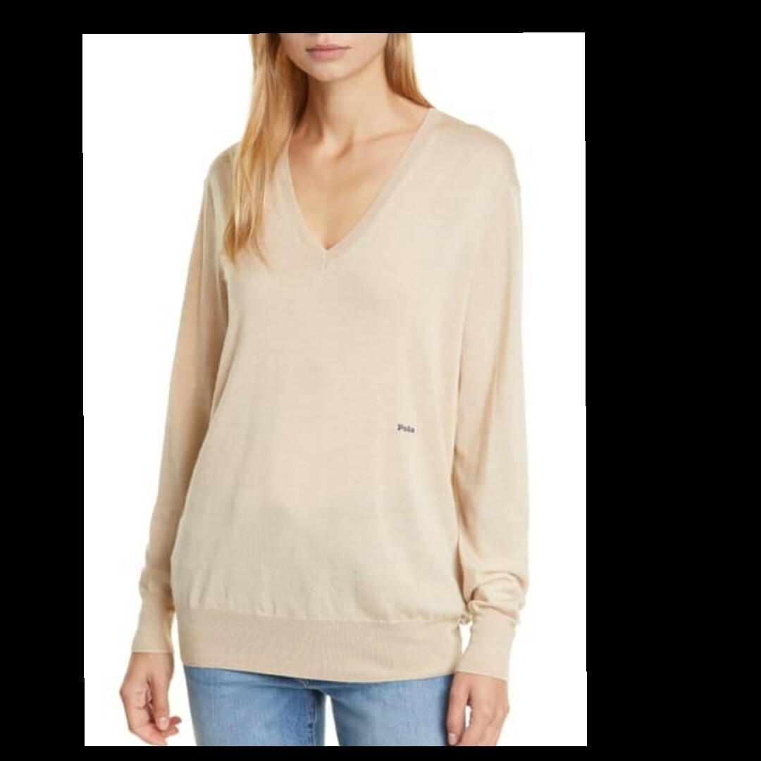 POLO RALPH LAUREN Women V-neck Wool, Silk, Cashmere Sweater In