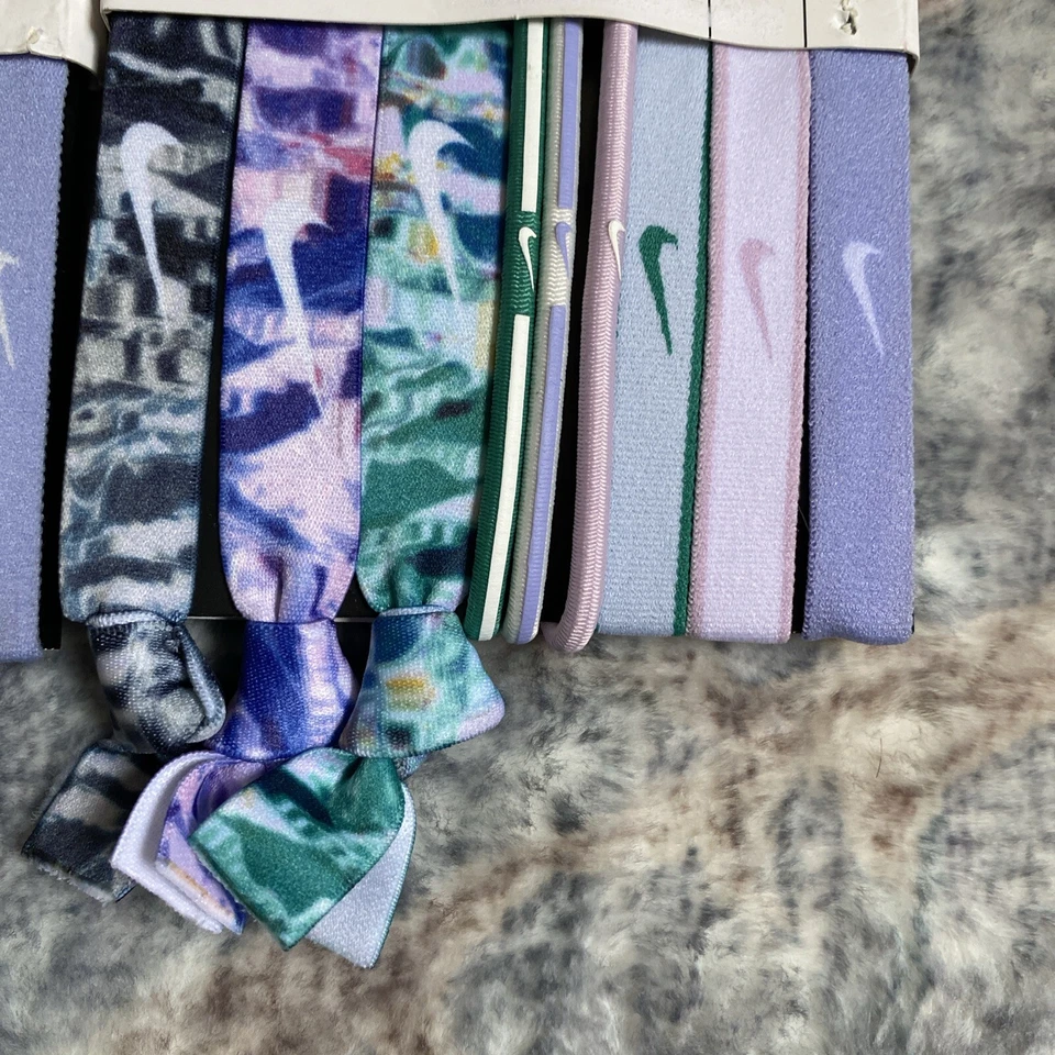 Paquete de 3 diademas estampadas Nike multicolores unisex nuevas con etiquetas Foto 3 de 4