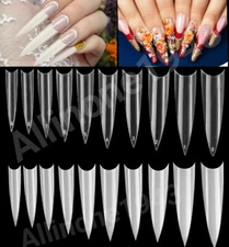 Long Stiletto French Artificial False Fake Nail Tips - Jargod