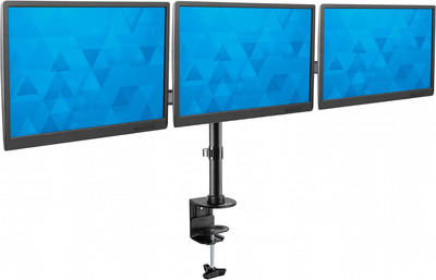 Mount-It! Triple Monitor Mount 3 Screen Desk Stand for up to 27 inches, Black 