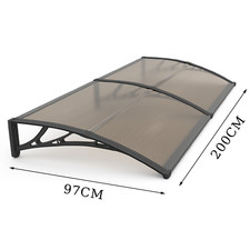 Vordach für Haustür 200 x 97cm Vordach Polycarbonat Außenfenster Vordach Markise