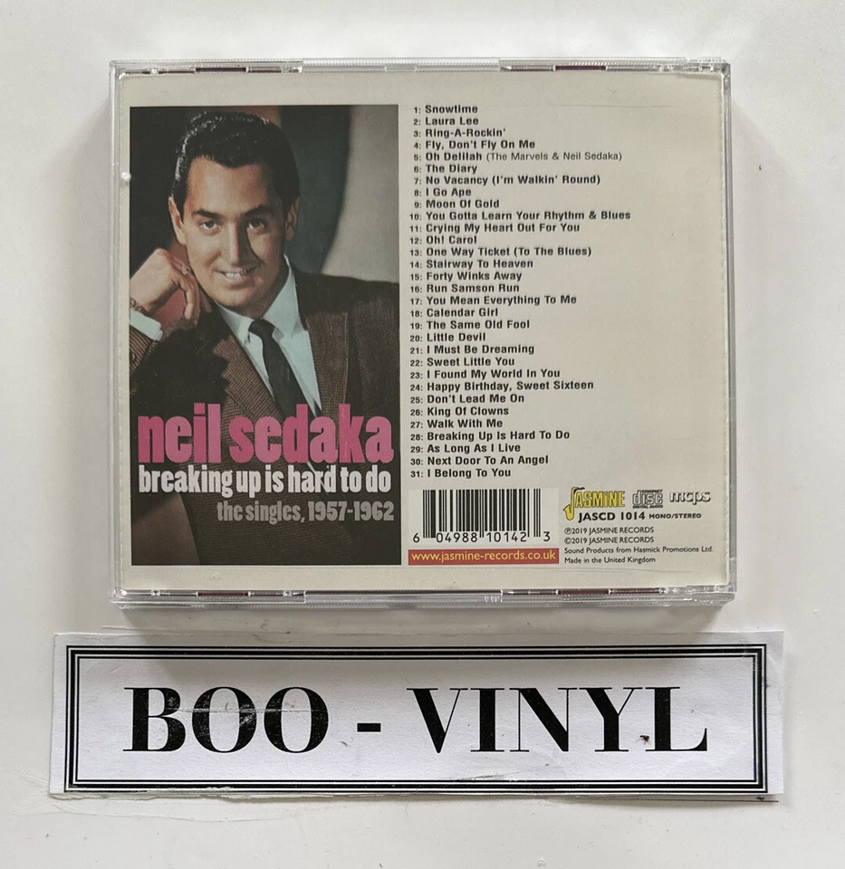 Neil Sedaka Breaking Up Is Hard to Do: The Singles 1957-1962 (CD) Rock Pop NM Foto 2 de 4
