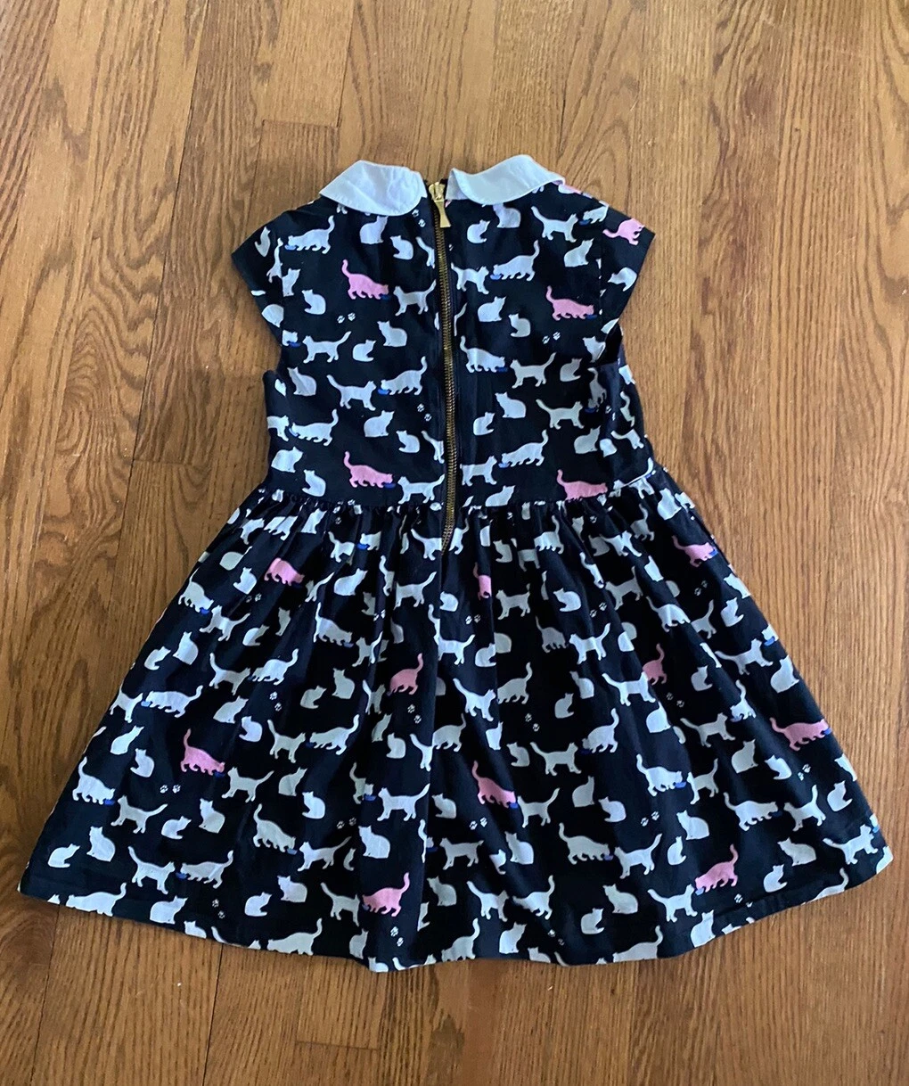 Kate Spade bianco e nero cappuccio manica gatti gattini Peter Pan colletto aderente svasato 5