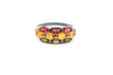 Sterling Silver 925 Multi Gemstone Ring Size 8.75