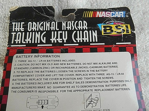 BSI 1999 NASCAR MARK MARTIN TALKING KEY CHAIN LIMITED EDITION RACE CAR IN PACK - Picture 6 of 10