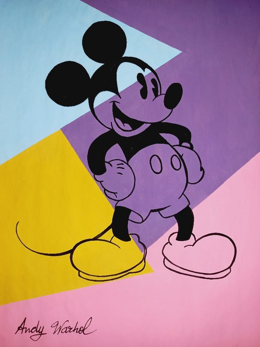 ANDY WARHOL (Handmade) Drawing on antique paper Signed and Sealed