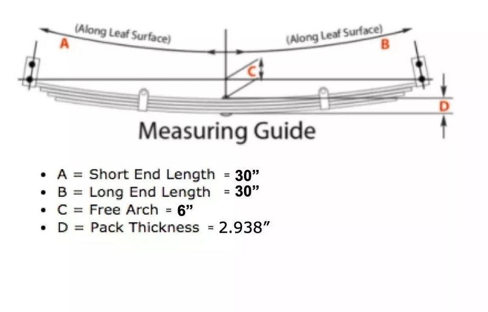 New 2 Packs of 5 Leaf Springs HUSKY Rear 60" For Express SAVANA 1500 2500 3500 - Image 4 of 4