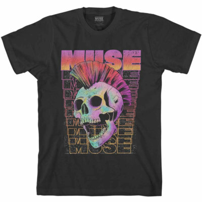 Muse 'Mohawk Skull' (Schwarz) T-Shirt - NEU & OFFIZIELL!