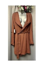 Aritzia Babaton Flowy Trench Coat in Truffle Size Medium Uk 10/ 12 New NWT